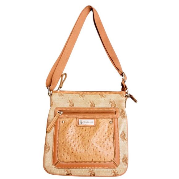 Bag U S Polo Assn Signature Neutral Tan Crossbody Bag - Picture 2 of 9